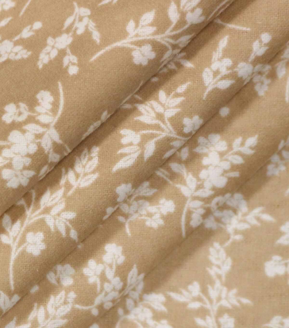 Floral Tan 108 Wide Flannel Fabric