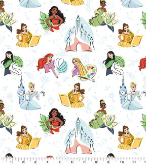 Disney Princess Multi Icon Cotton Fabric