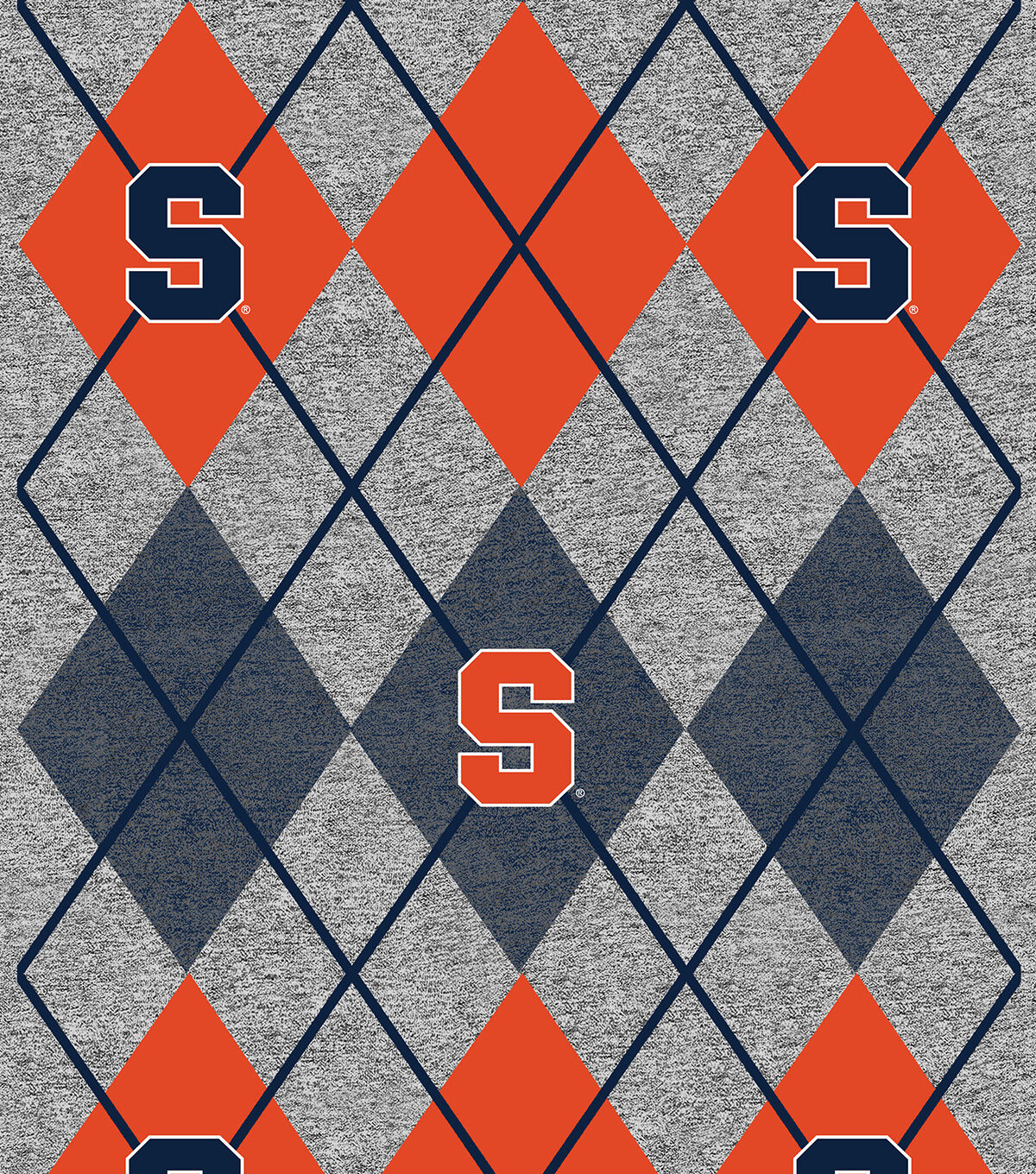 Syracuse University Fleece Fabric Heather Argyle