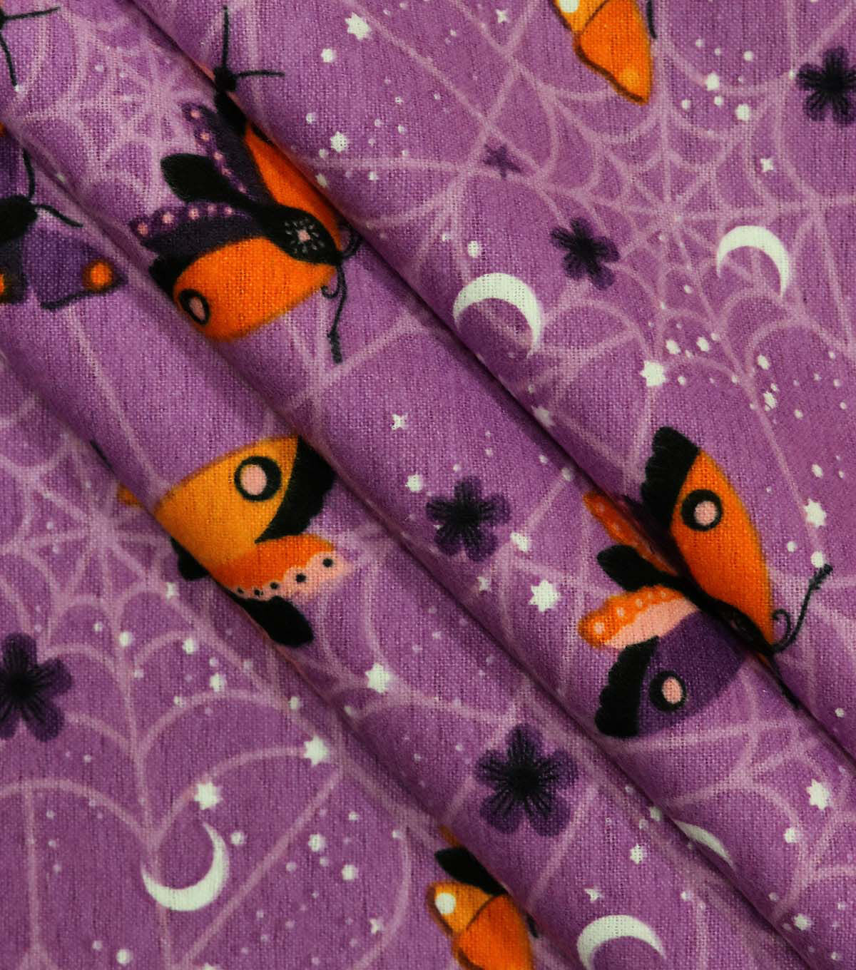 Moths On Purple Super Snuggle Flannel Fabric