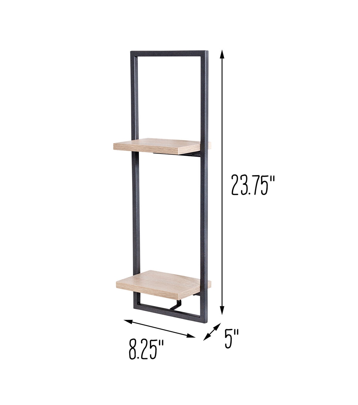 Honey Can Do 2 Tier Vertical Floating Wall Shelf
