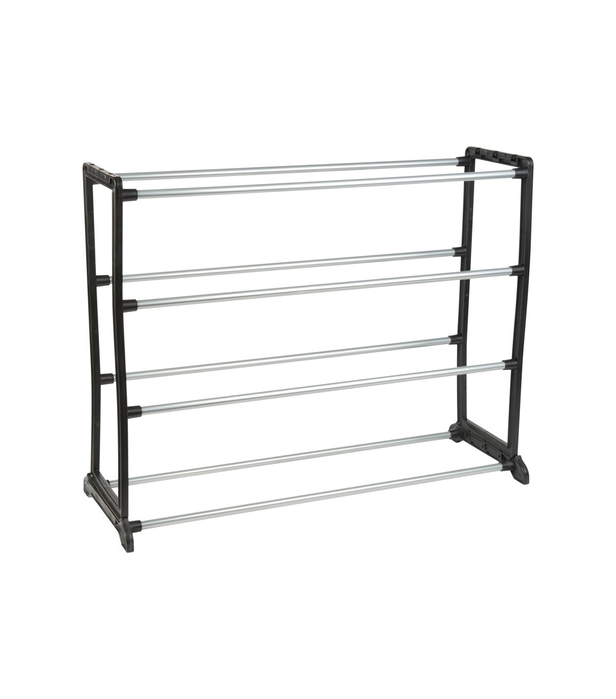Simplify 24 Black 12 Pair Stackable Shoe Rack