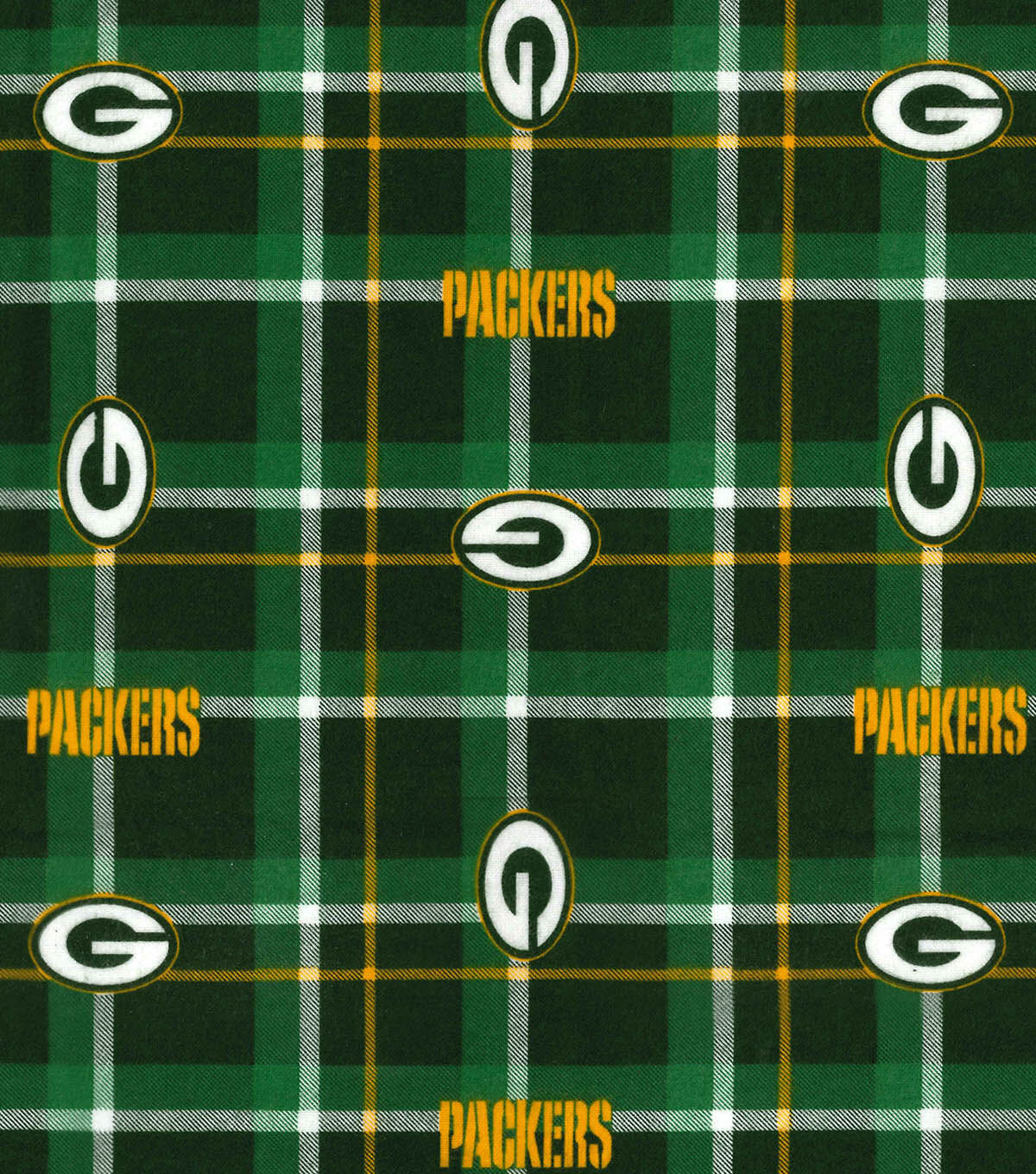 Fabric Traditions Green Bay Packers Flannel Fabric 42 Plaid