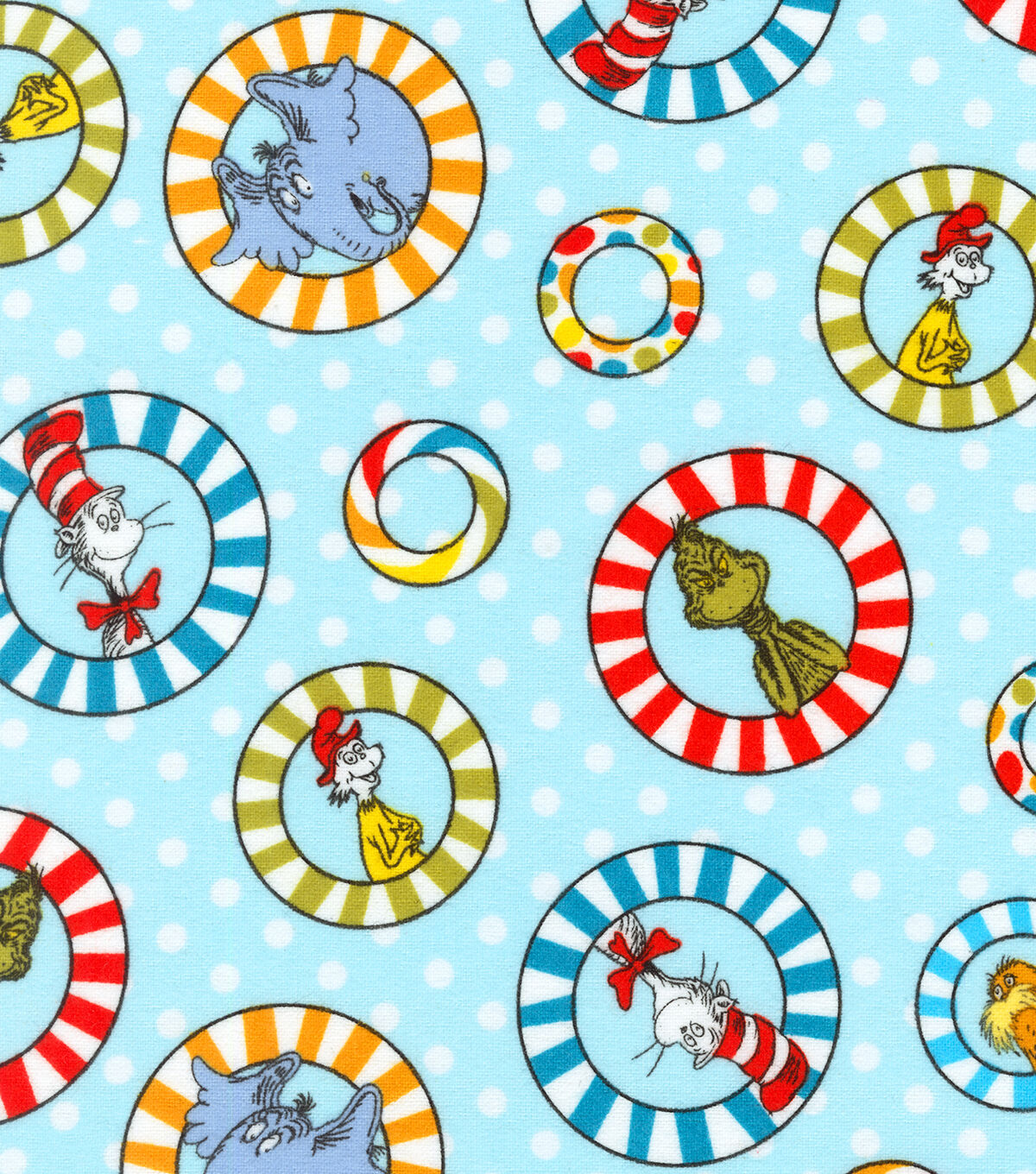 Robert Kaufman Dr. Seuss Flannel Fabric Tossed Character
