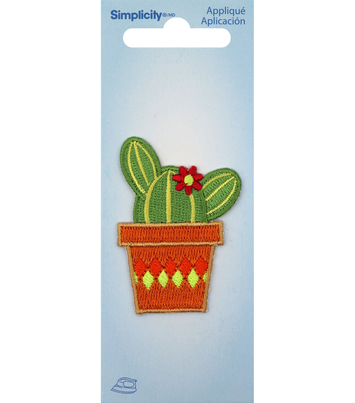 Simplicity 1.5 Embroidered Cactus Pot Iron On Patch