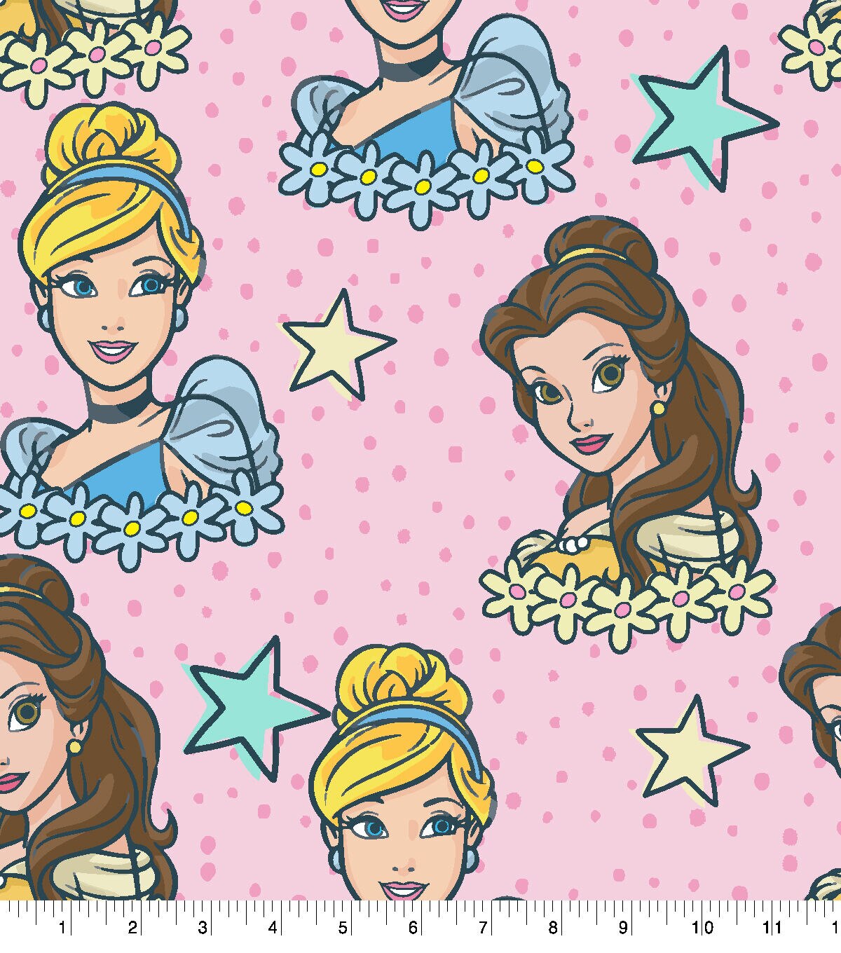 Disney Princess Dot Stars Fleece Fabric