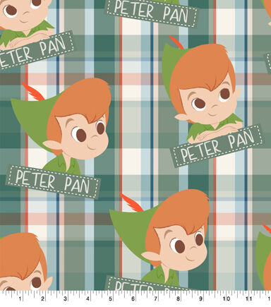 Peter Pan Plaid Disney Microfleece Fabric