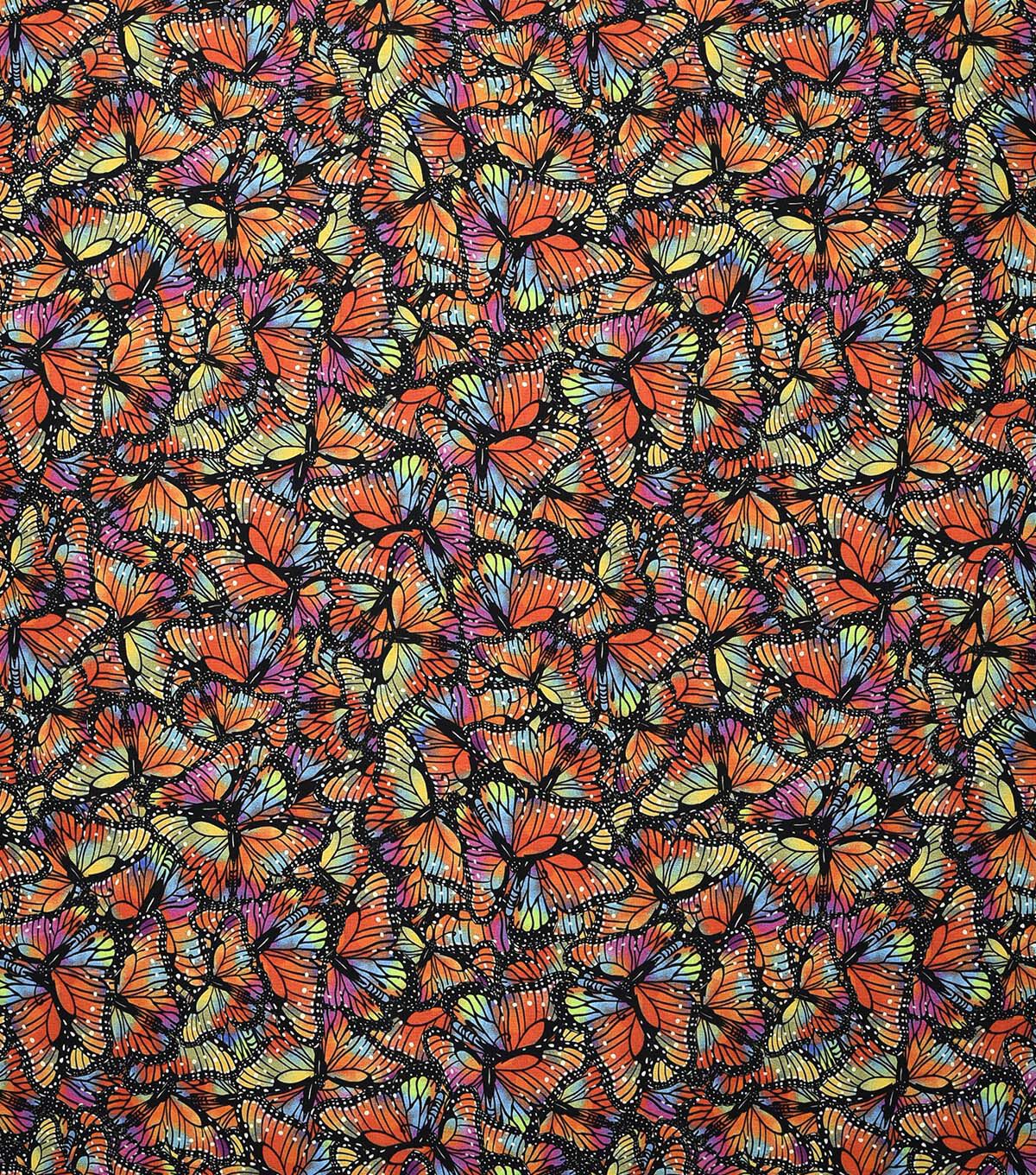 Multicolor Butterflies Premium Cotton Fabric