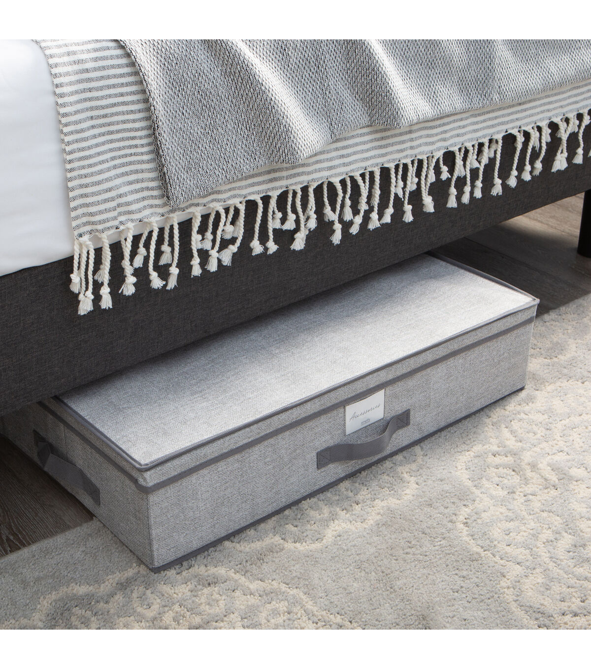 Simplify 28 x 16 Heather Gray Under the Bed Storage Box