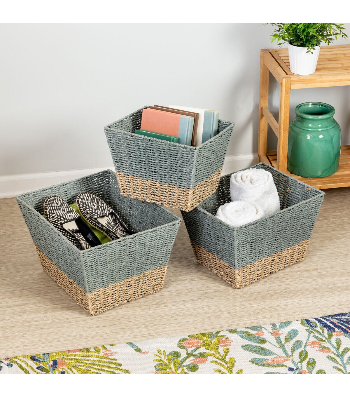 Honey Can Do 17 Seagrass Square Nesting Baskets 3ct