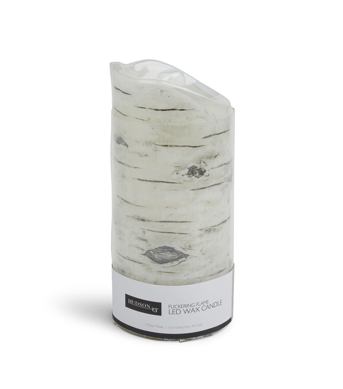 3 x 7 Birch Flickering Flame LED Wax Candle by Hudson 43