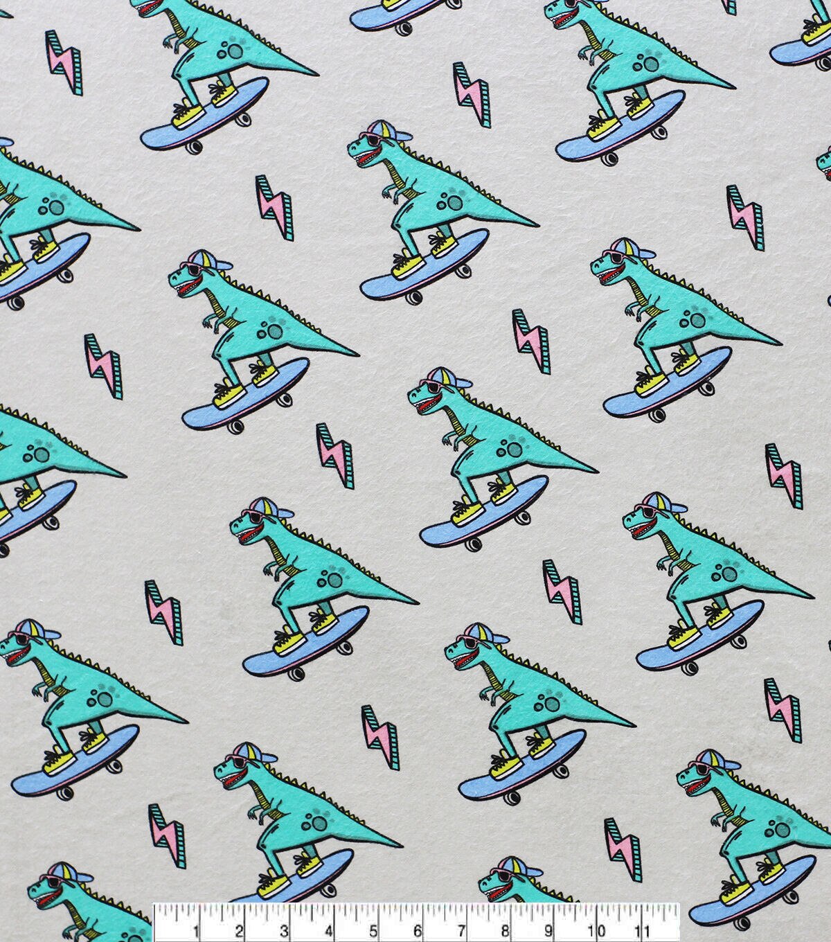 Dino Skater Super Snuggle Flannel Fabric