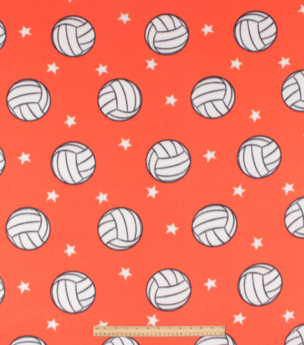Orange Volleyball Superstar Blizzard Fleece Fabric