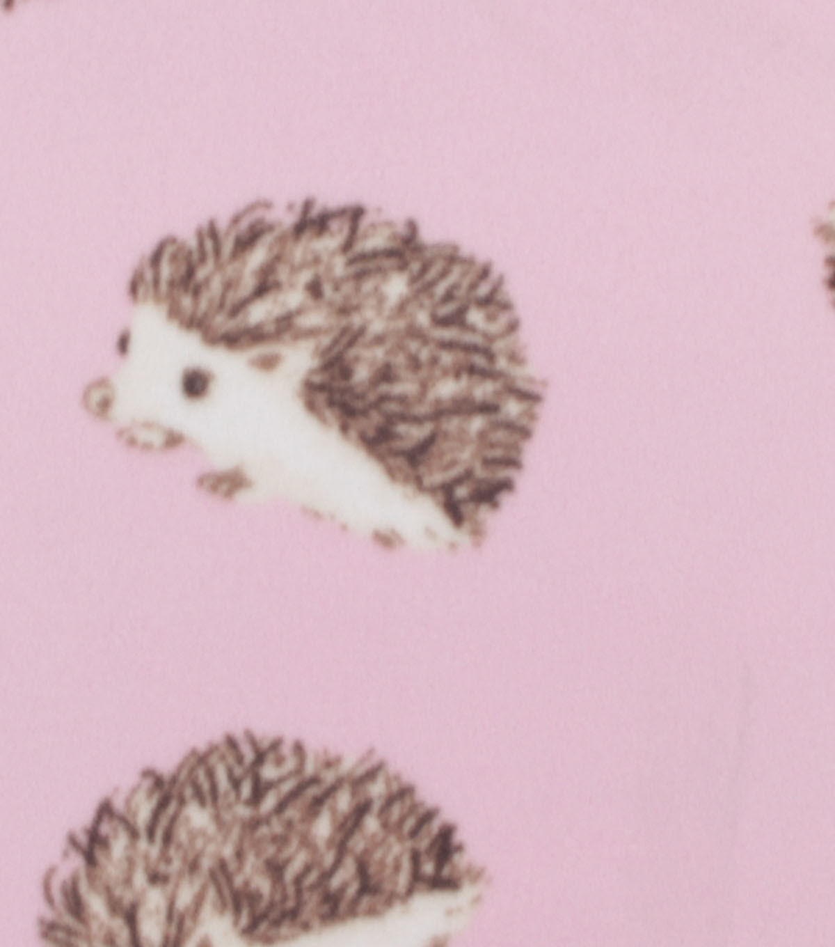 Hedgehogs on Pink Blizzard Fleece Fabric