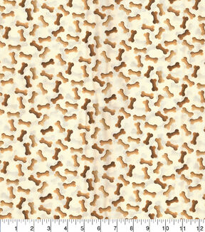 Dog Bones on Cream Novelty Cotton Fabric