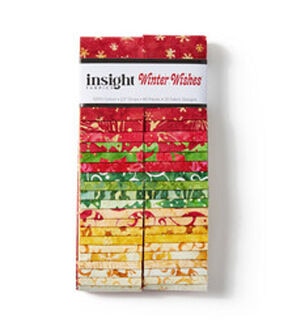2.5 x 42 Winter Wishes Batik Christmas Cotton Fabric Roll 40ct
