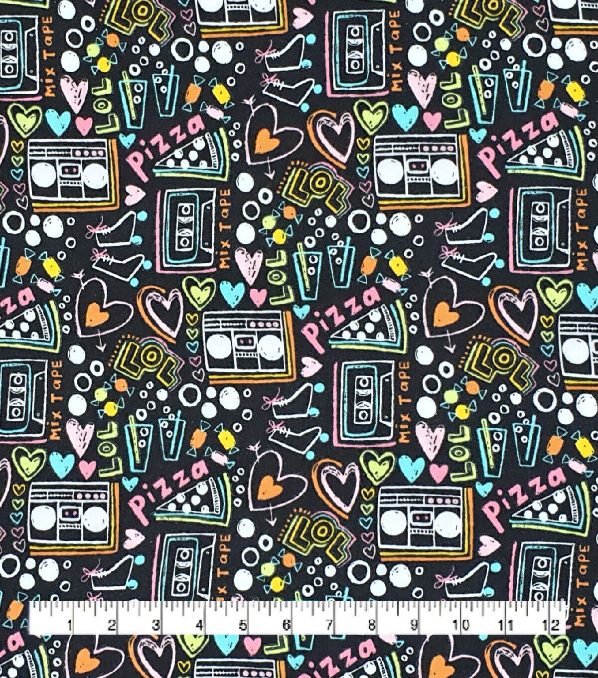 Girl Icon Sketch Super Snuggle Flannel Fabric