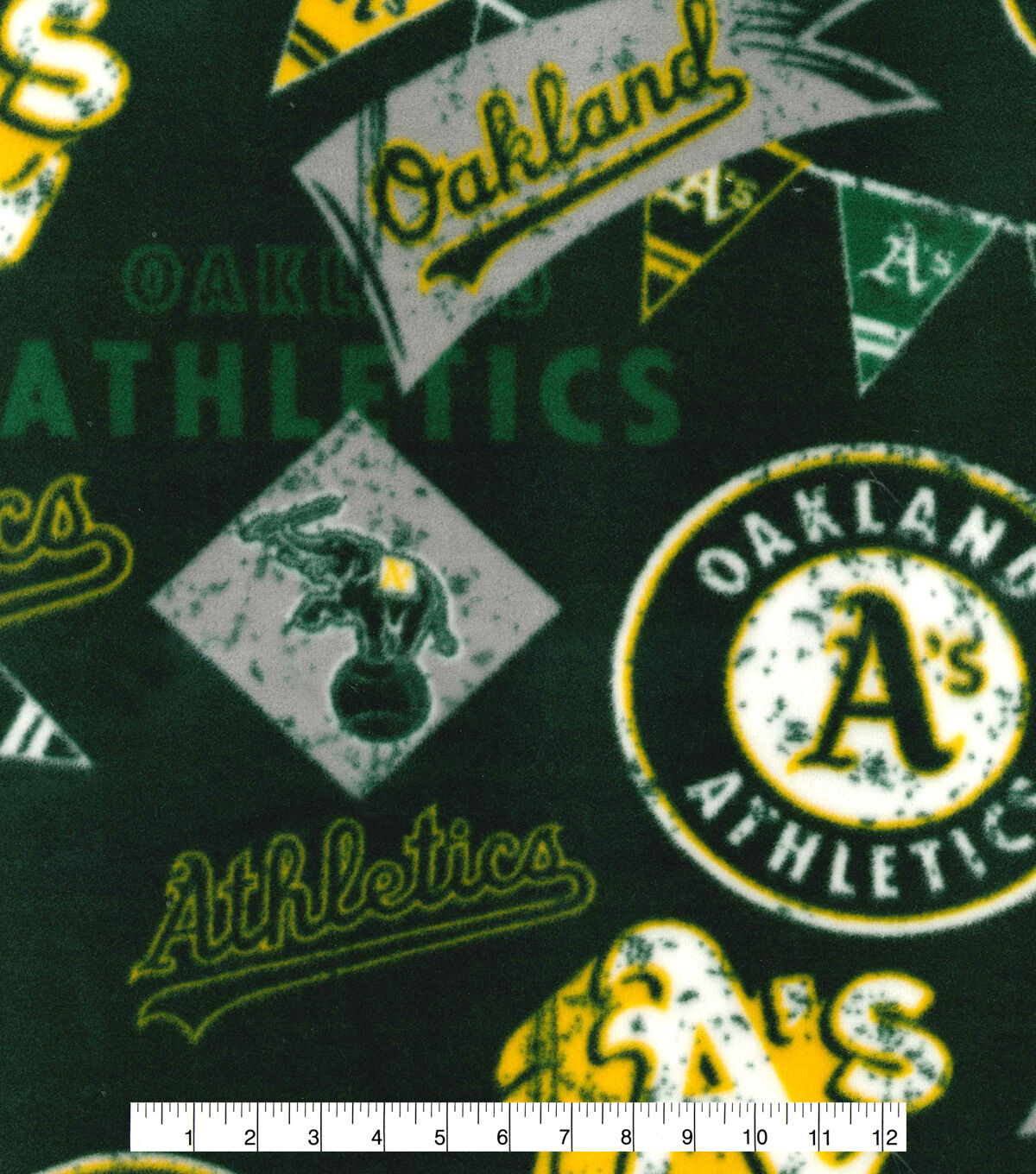 Fabric Traditions Oakland Athletics Fleece Fabric Vintage