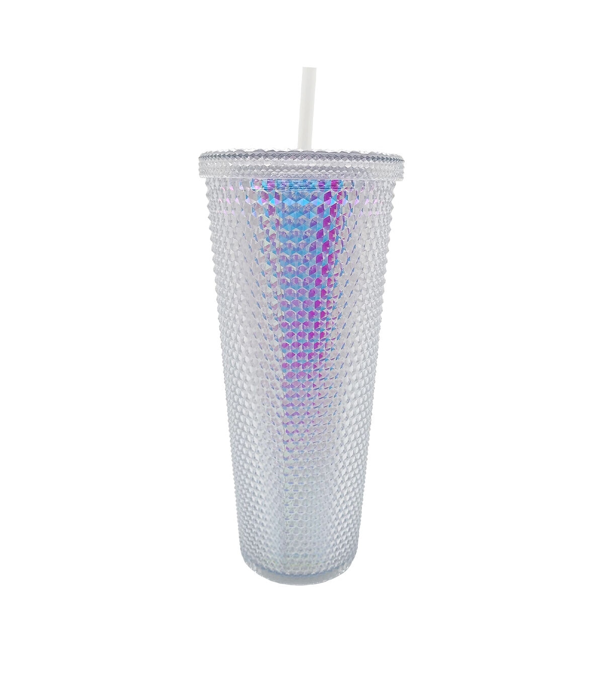 24oz Textured Iridescent Tumbler With Straw by Happy
