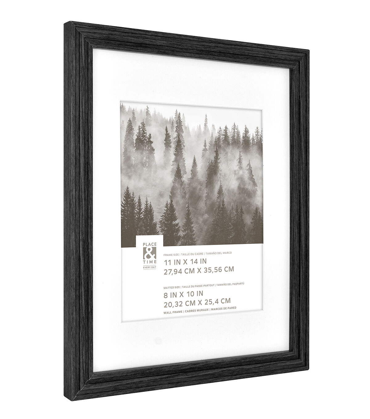 11 x 14 Matted to 8 x 10 Black Slat Wall Frame by Place & Time