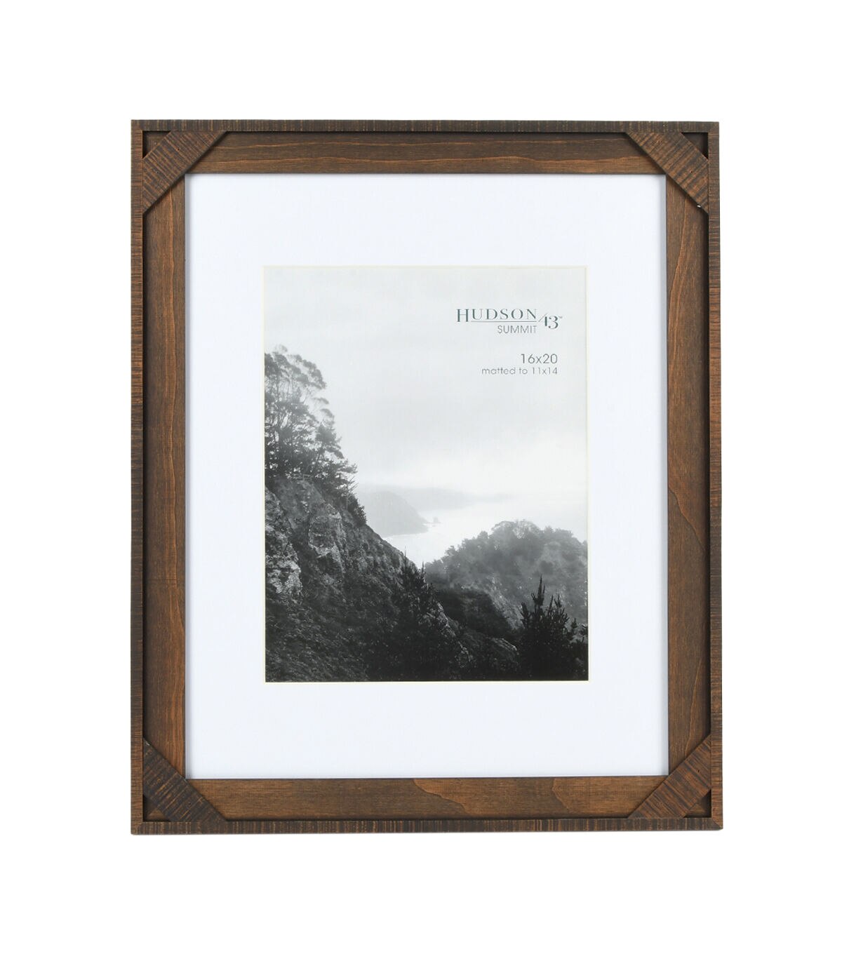 11x14 Walnut Crosshatch Wood Wall Frame with Mat