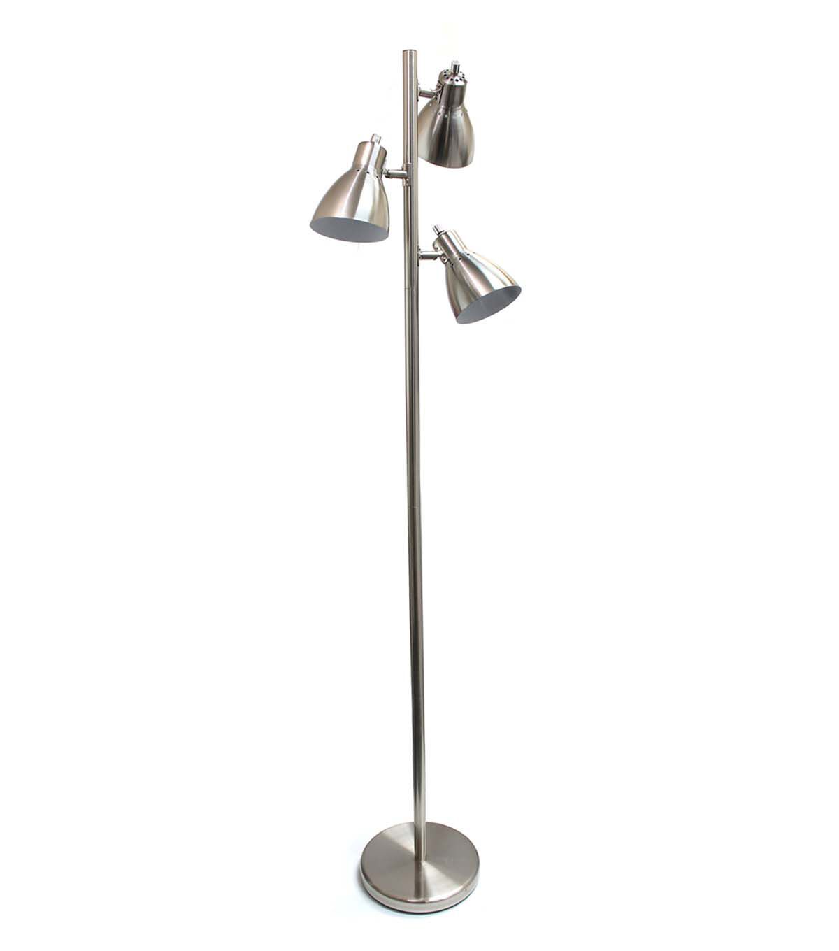 All The Rages 64 Metal 3 Light Tree Floor Lamp With Adjustable Shades