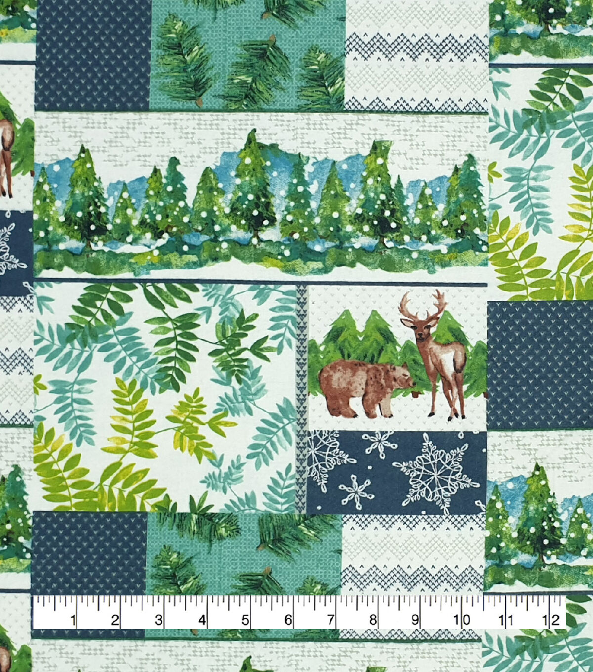 Winter Landscape Patchwork Super Snuggle Flannel Fabric