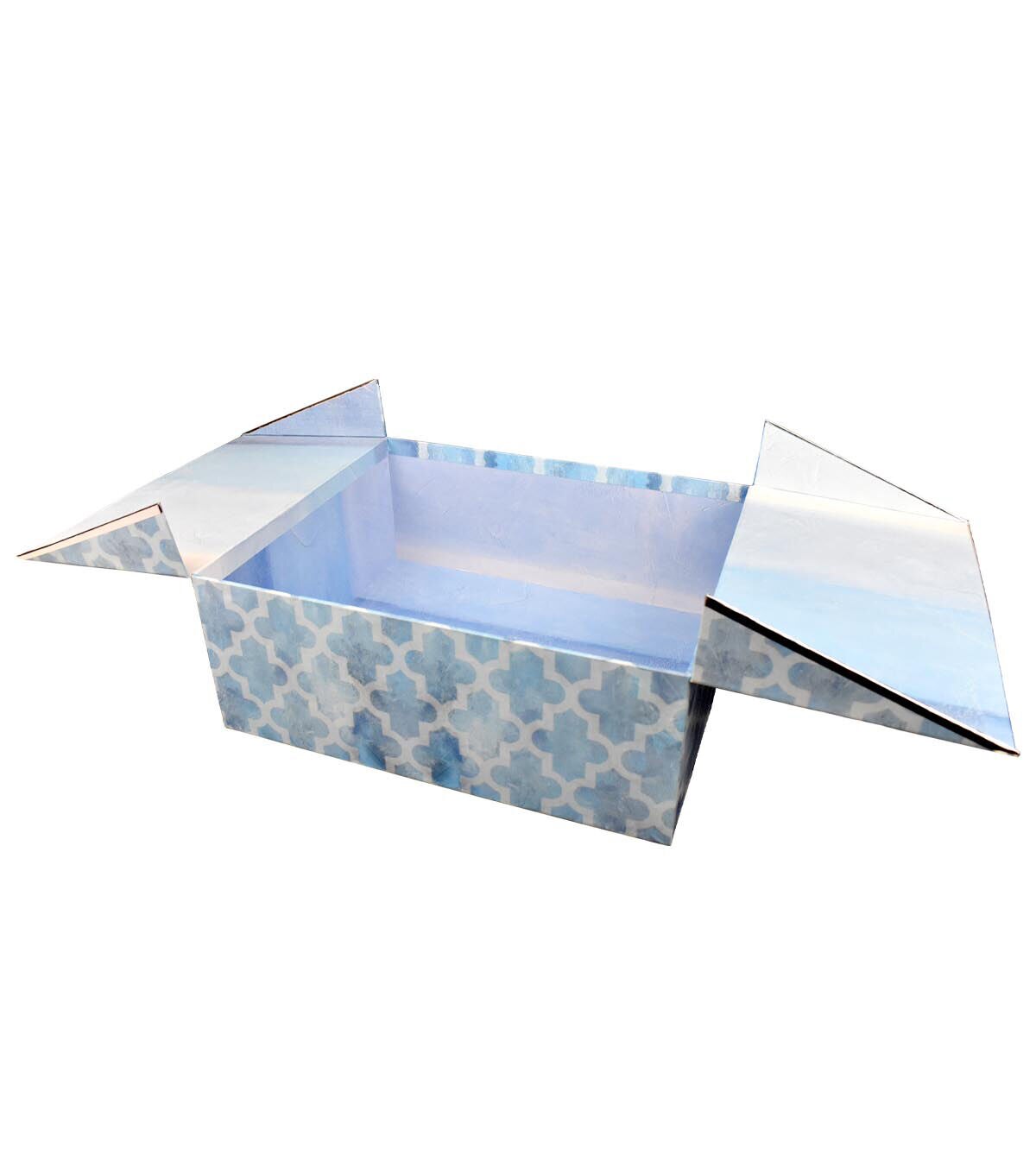 12 Geometrics Blue Rectangle Box With Double Door Lid by Hudson 43