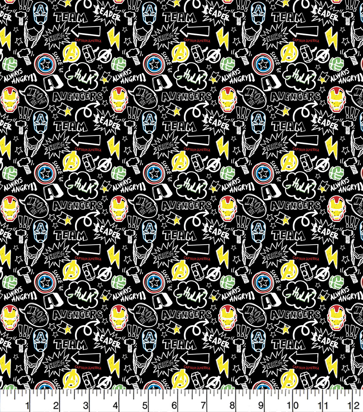 Marvel Doodle Iconography Cotton Fabric