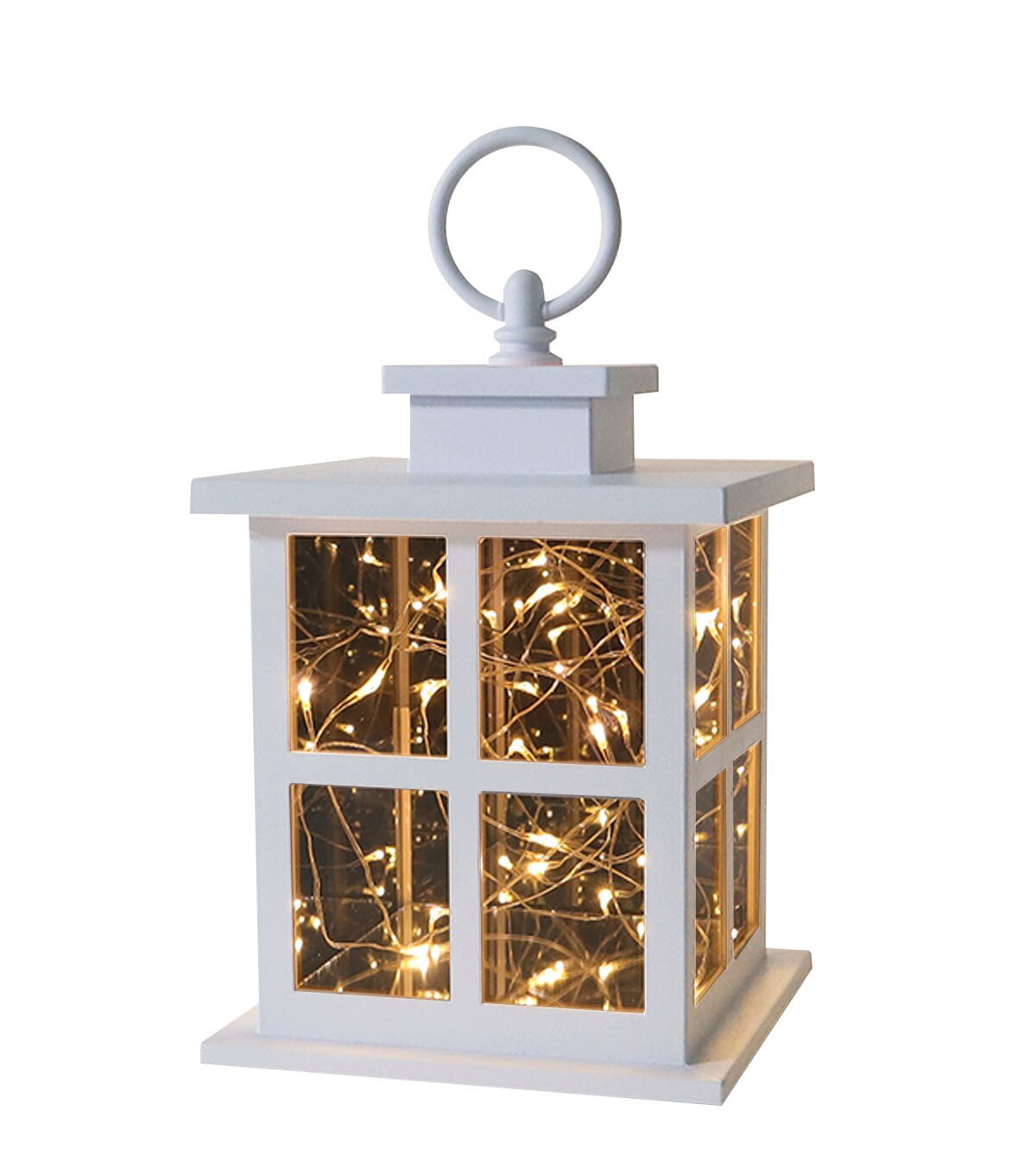 7 White LED Rustic Lantern by Place & Time