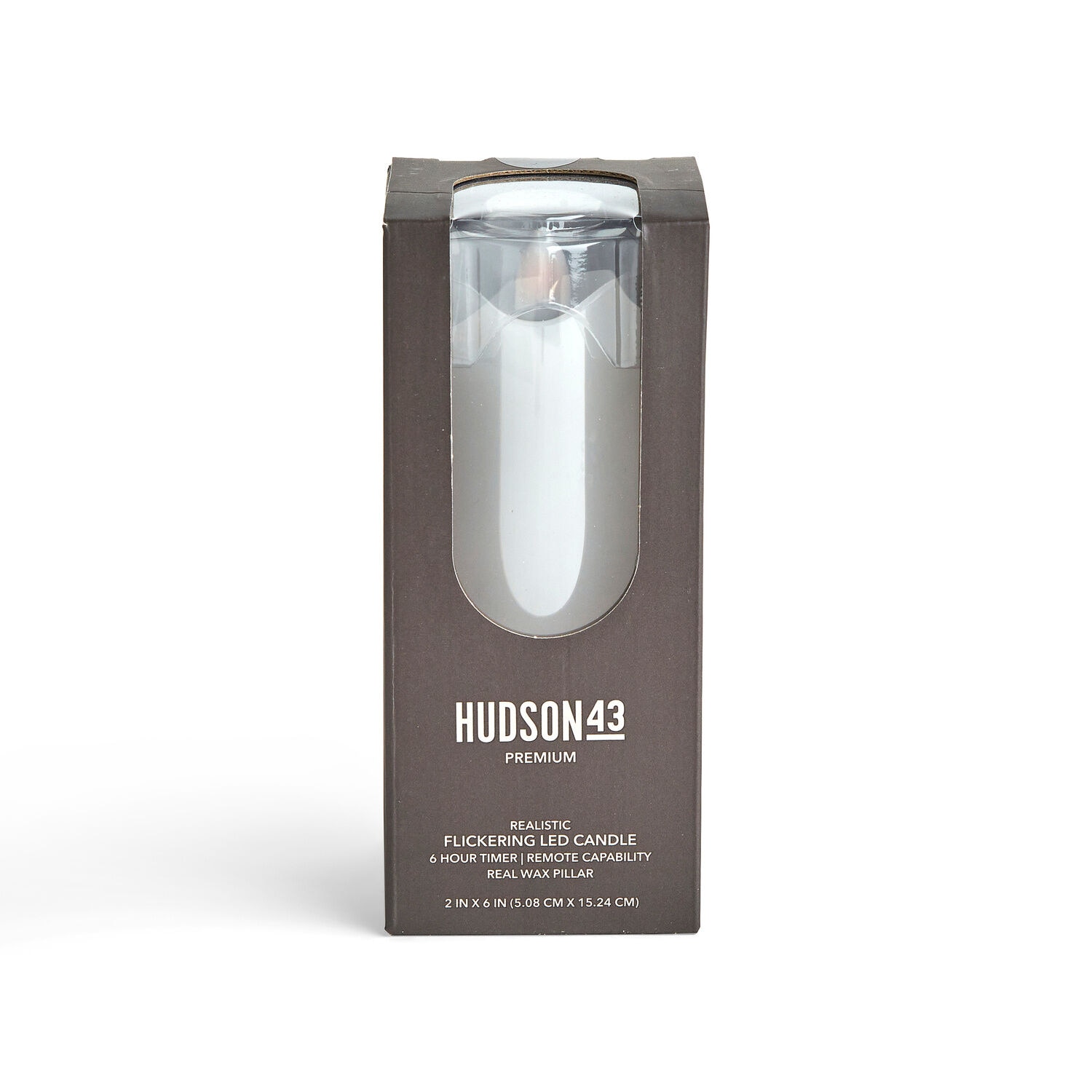 2 x 6 LED White Wave Edge Pillar Candle by Hudson 43