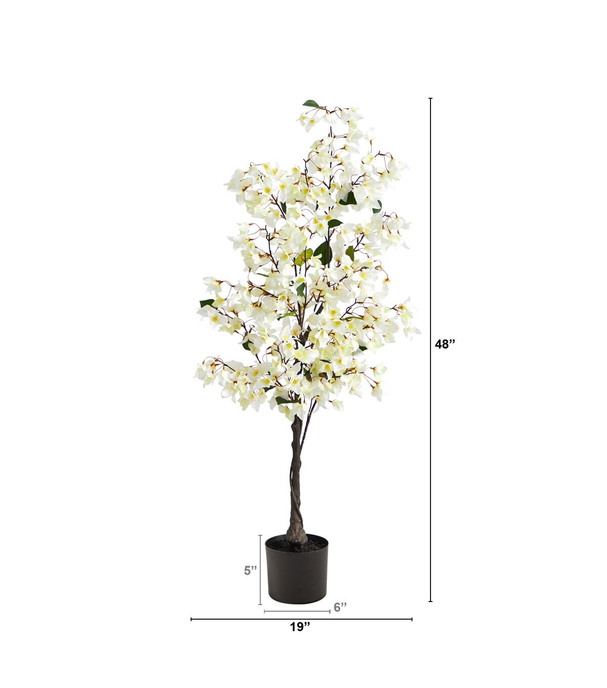 Nearly Natural 4' White Bougainvillea Artificial Tree