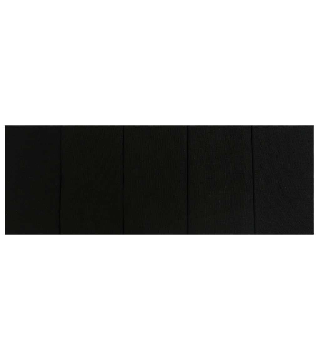 Black Solid 5 Pc Cotton Fabric Quarter Bundle