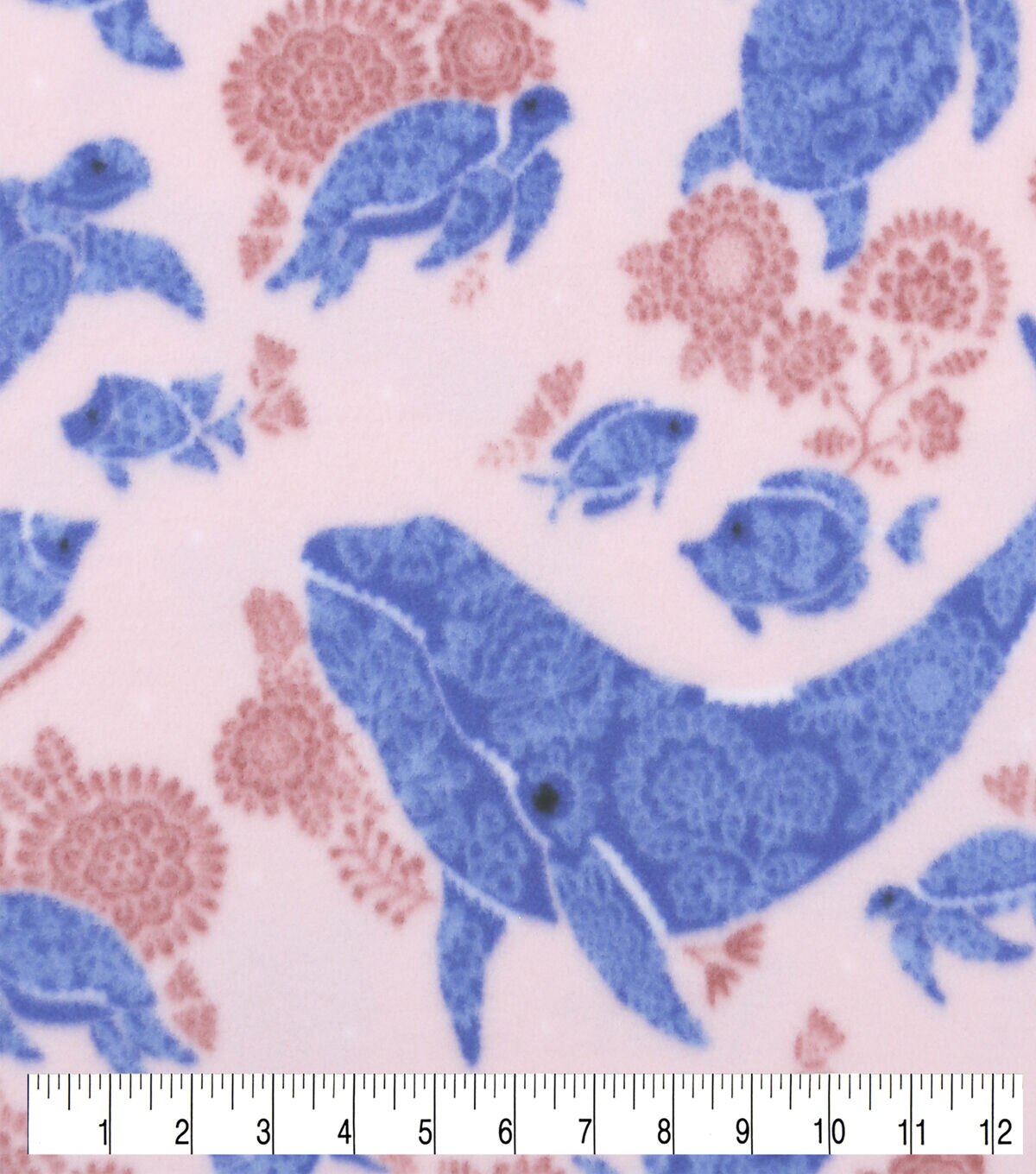 Floral & Ocean Animals Anti Pill Fleece Fabric