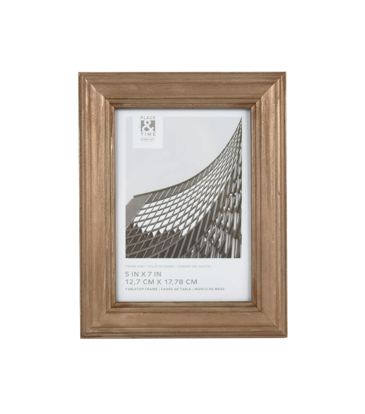 5 x 7 Copper Wood Tabletop Picture Frame by Place & Time