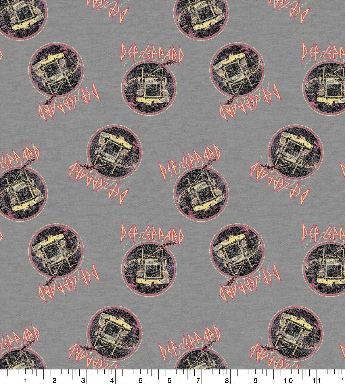 Def Leppard Icon Heathered Cotton Fabric