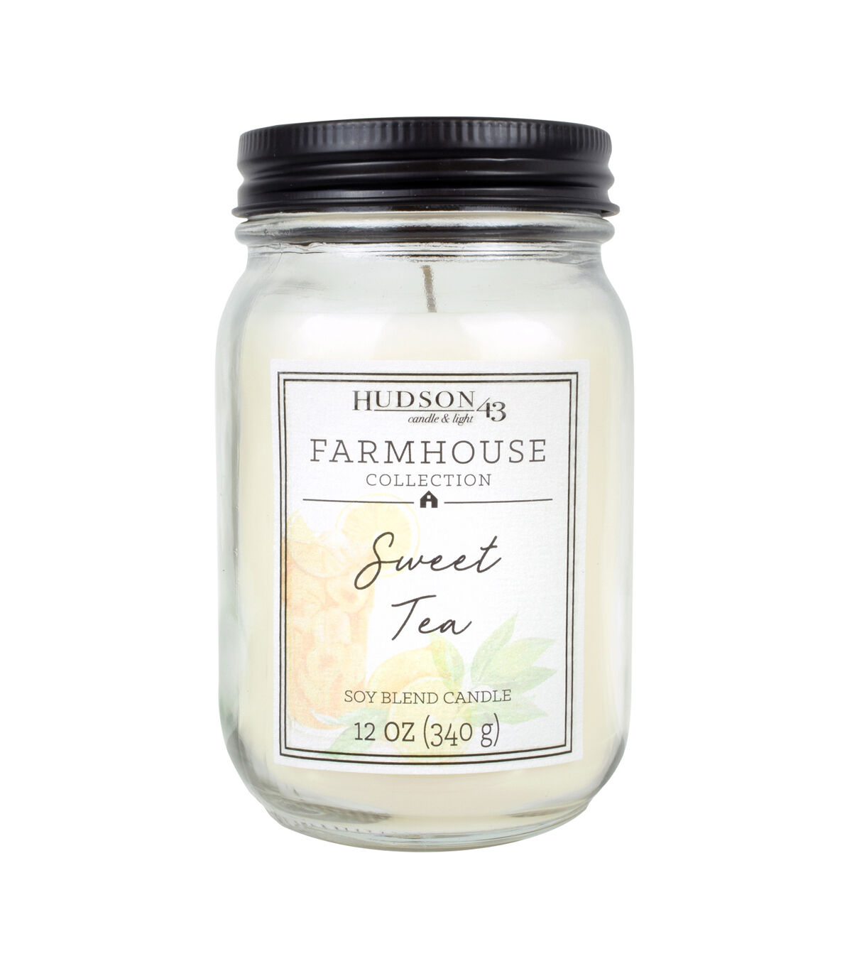 12oz Sweet Tea Scented Mason Jar Candle by Hudson 43