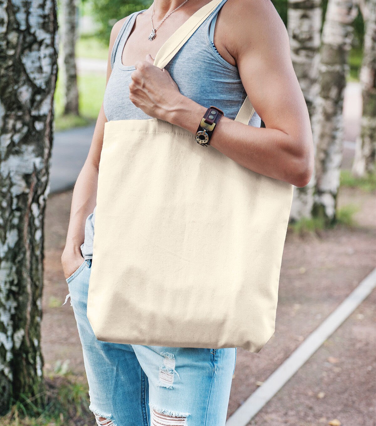 18 Natural Canvas Totes 3pk by hildie & jo