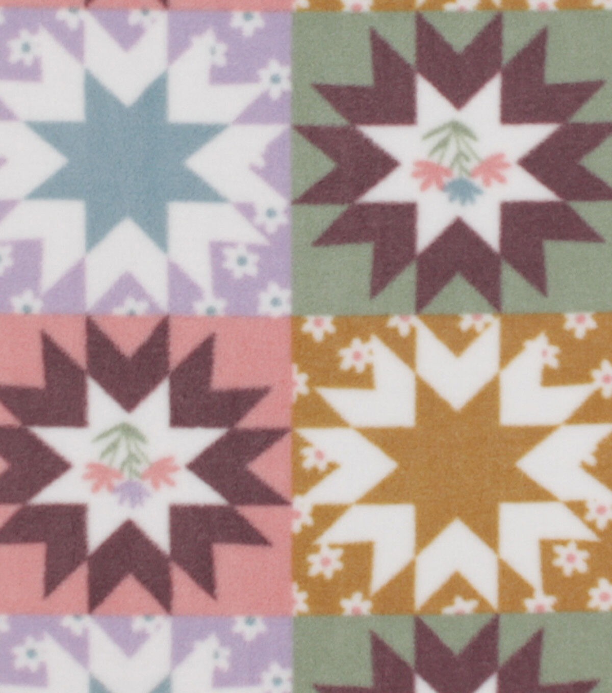 Quilted Patchwork Anti Pill Fleece Fabric