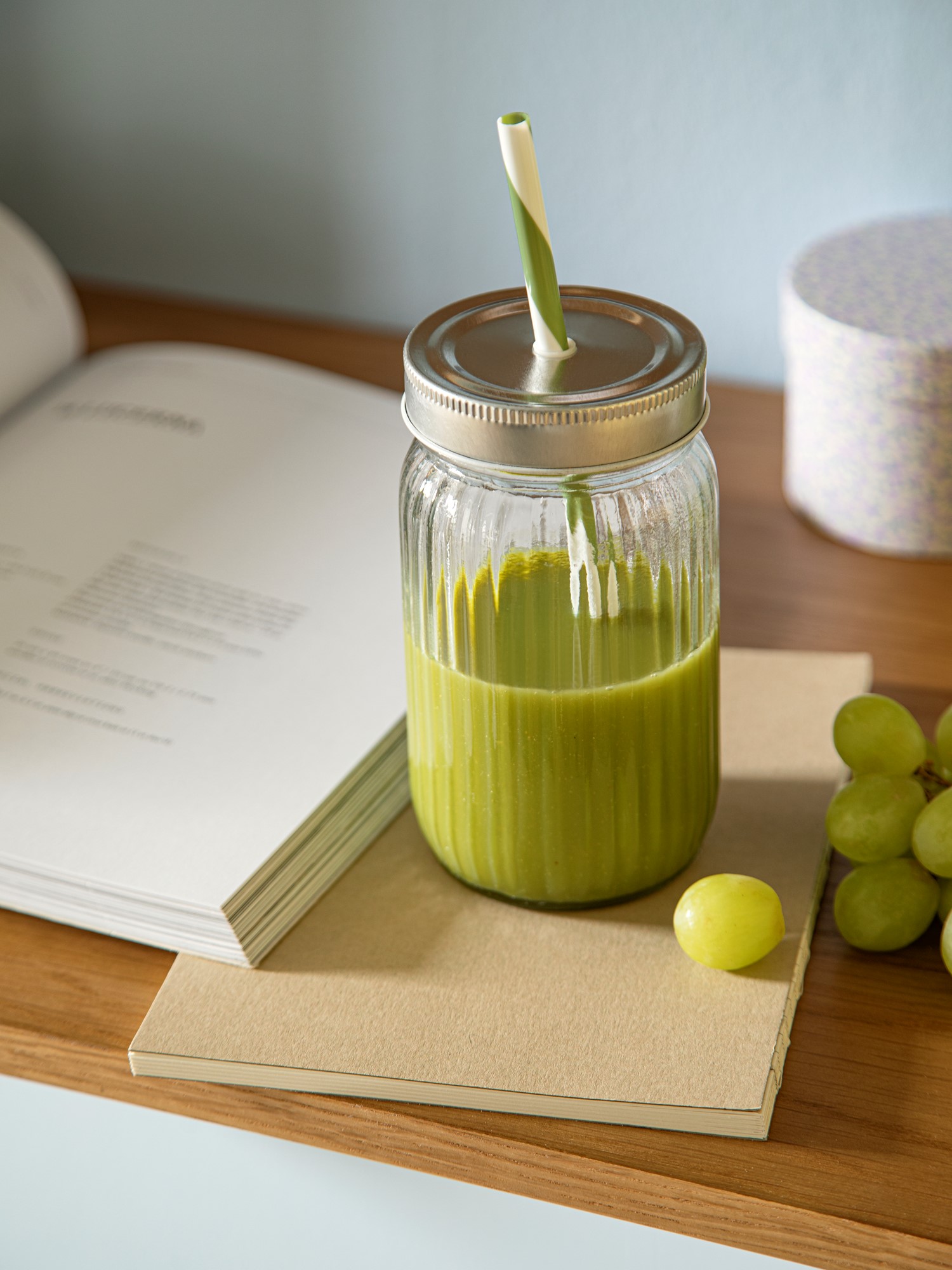 Glass with straw
