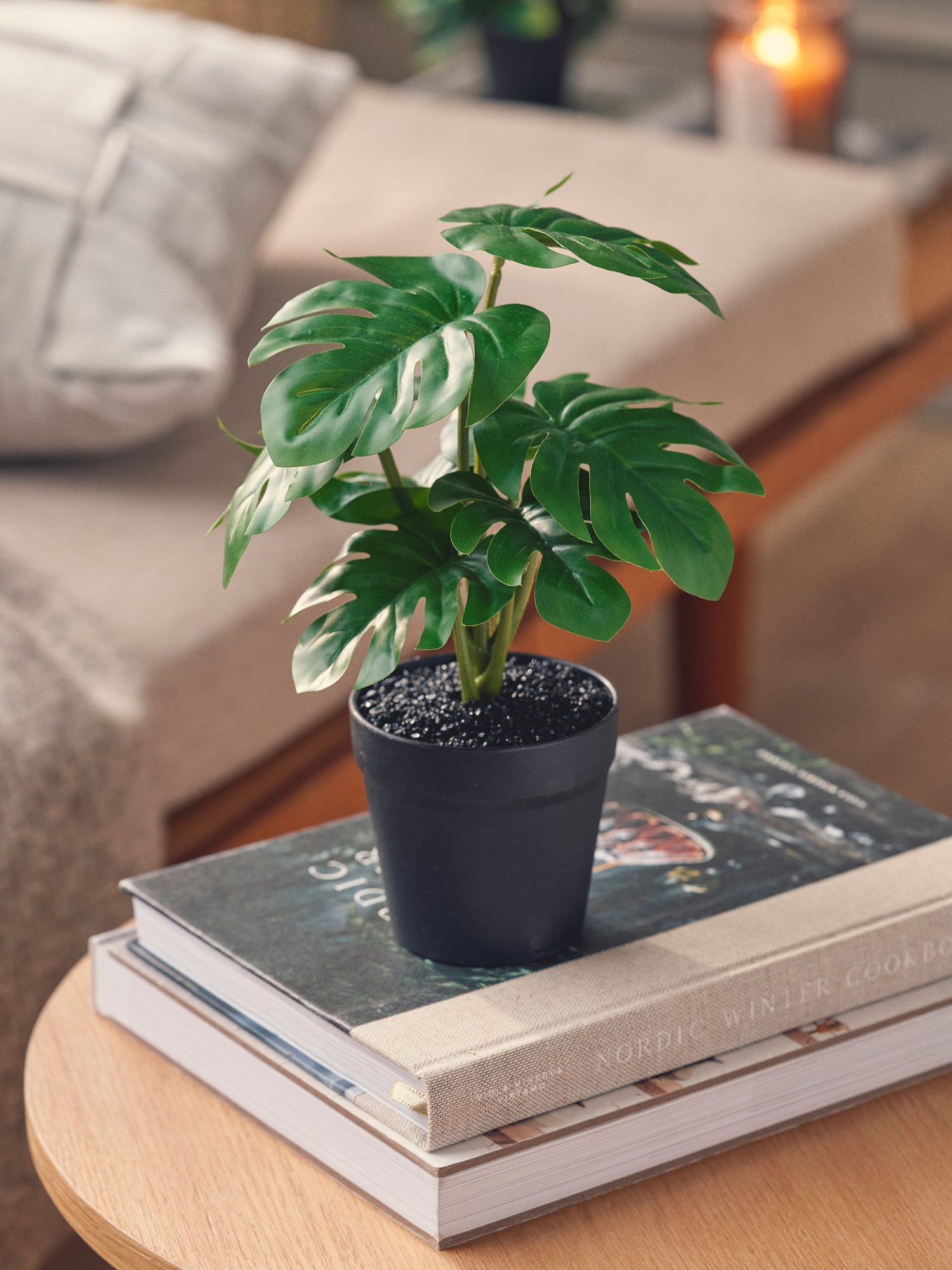 Artificial plant in pot philodendron