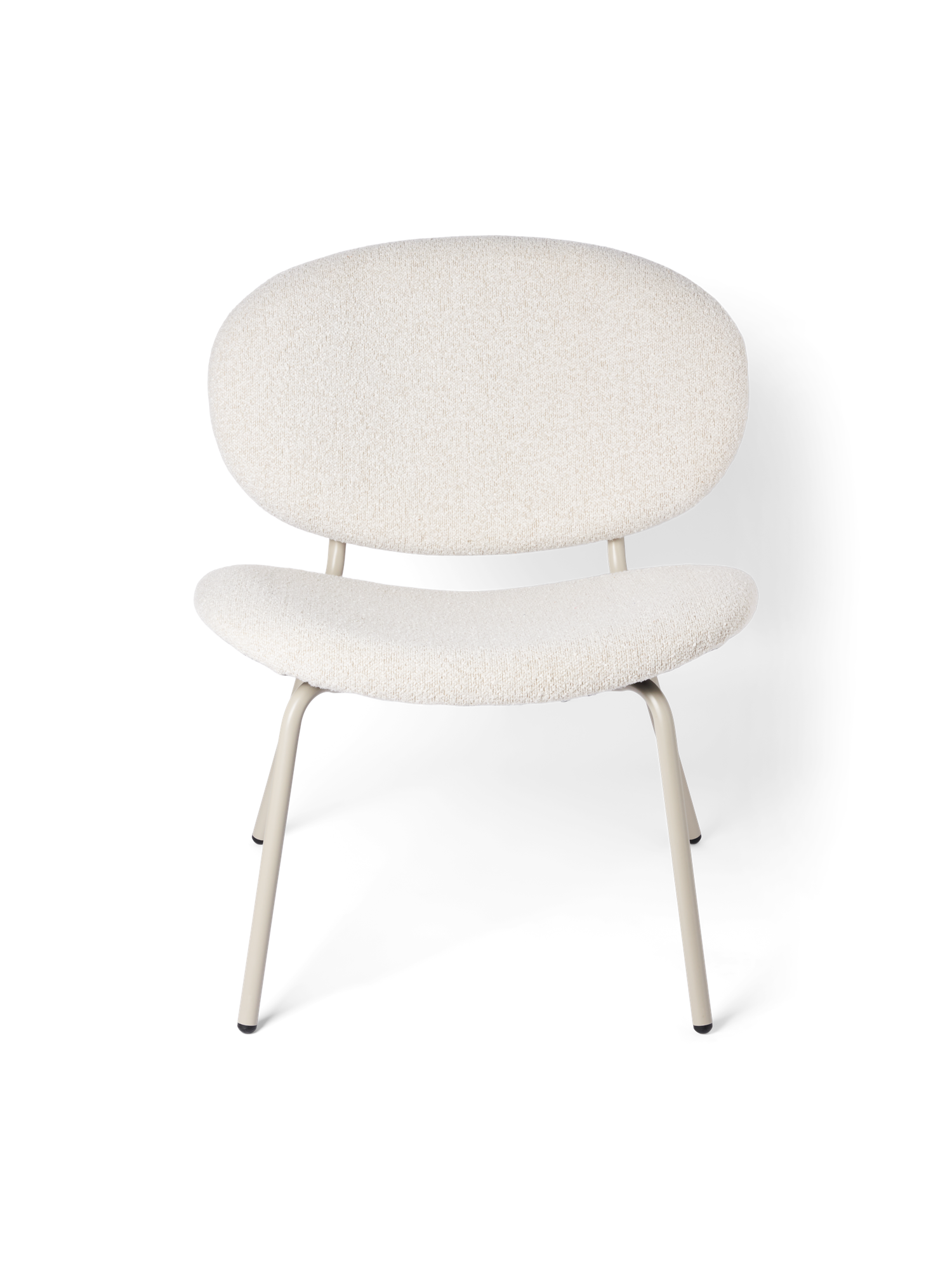 Lounge chair with bouclé fabric