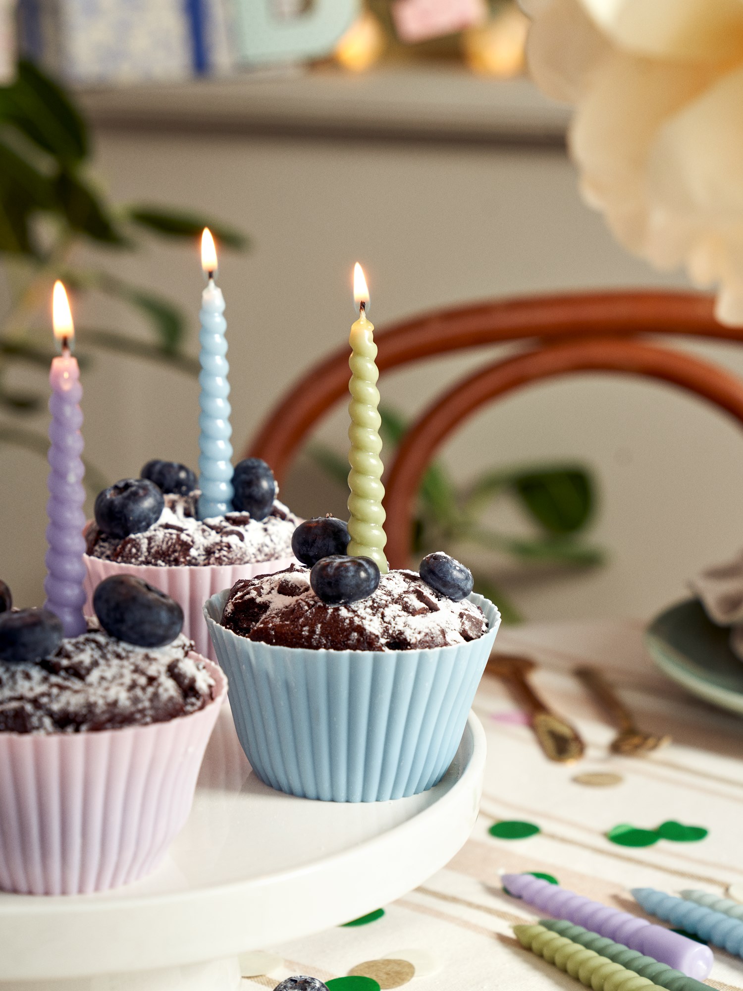 Twisted candles 10 cm