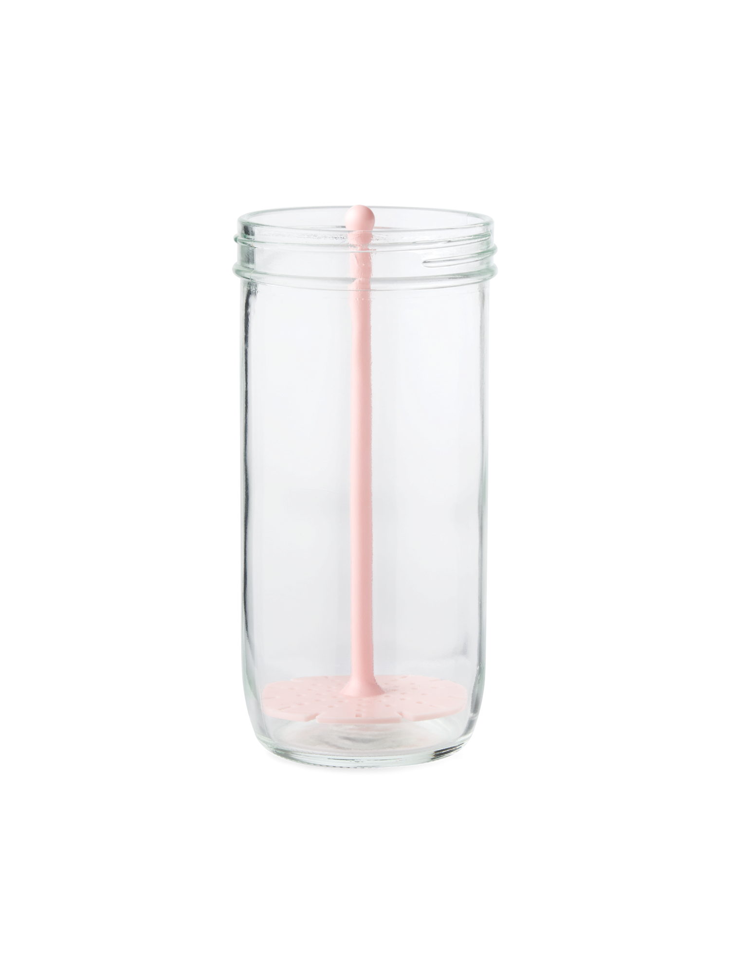 Glass jar with sieve