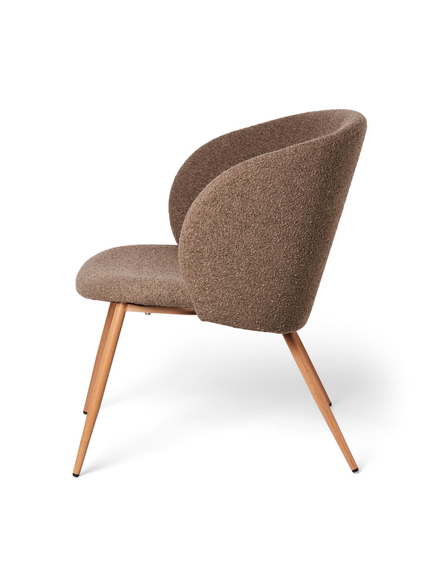Lounge chair with bouclé fabric