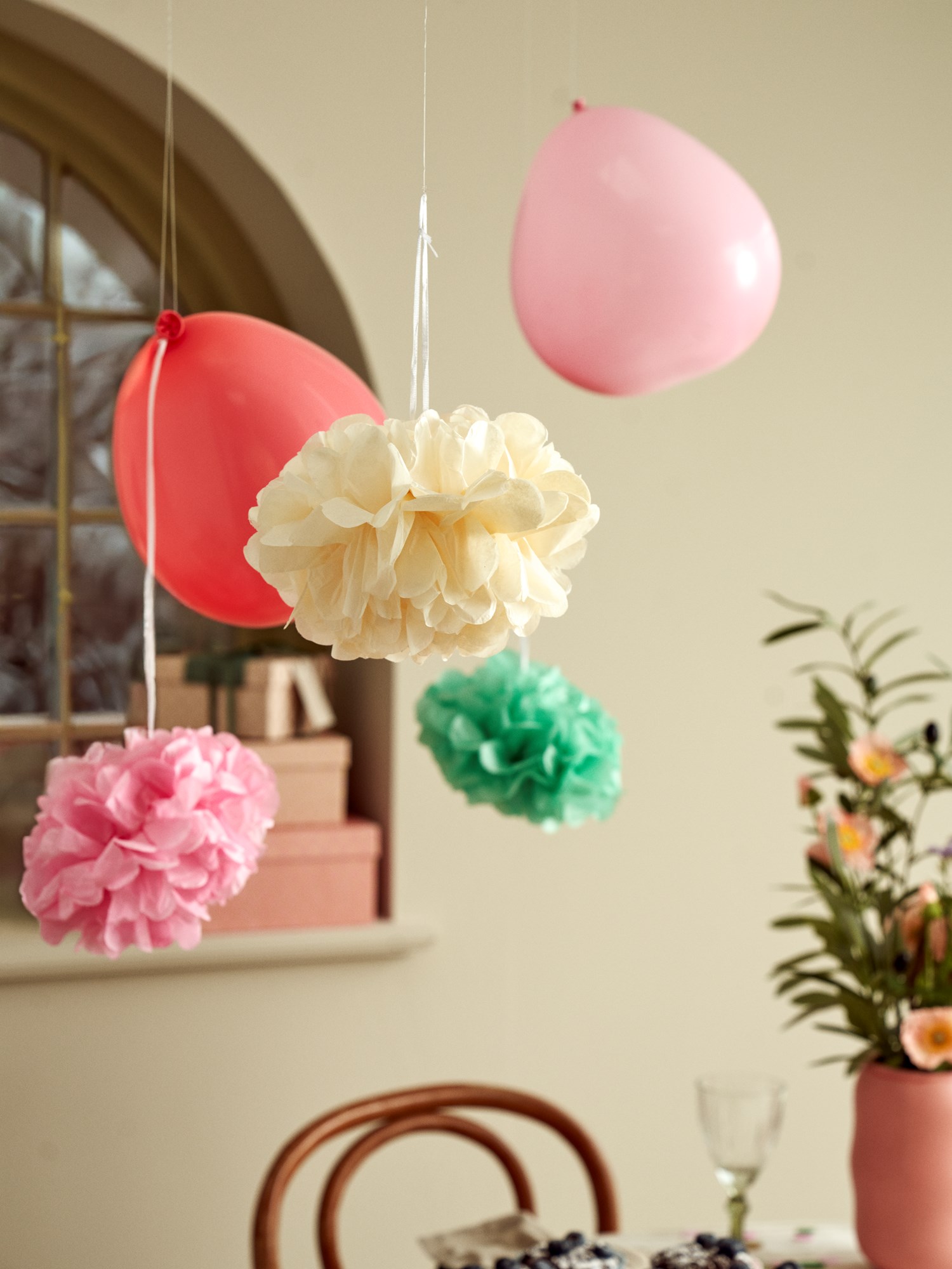 Heart-shaped balloons