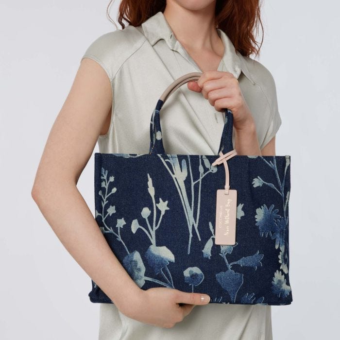 Never Without Bag Denim Lumen Print Medium