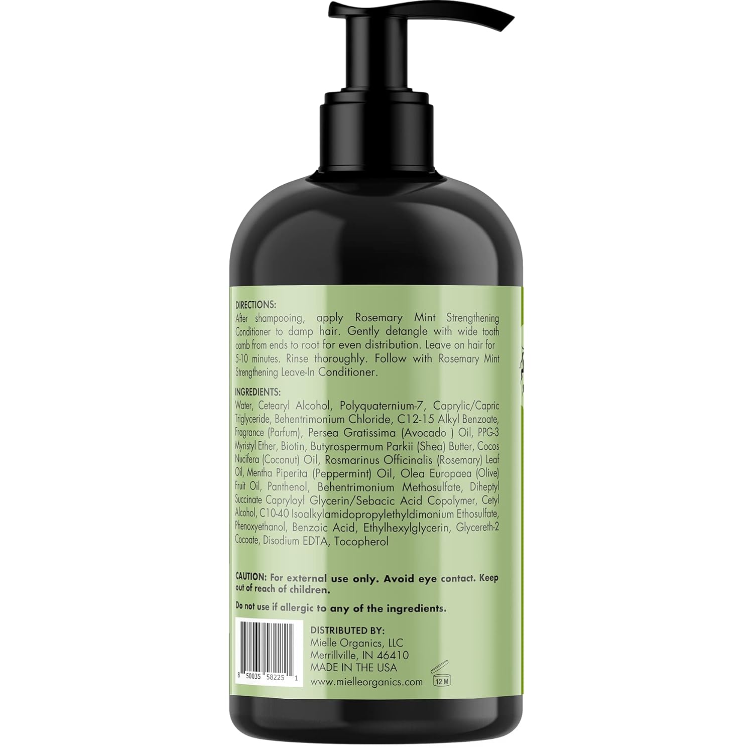 Mielle Organics Rosemary Mint Strengthening Conditioner with Biotin, 12 Ounce