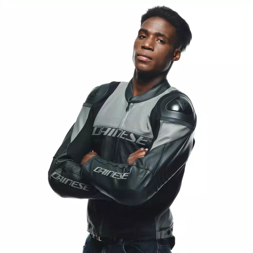 RACING 4 - MEN'S MOTORCYCLE PERFORATED LEATHER JACKET