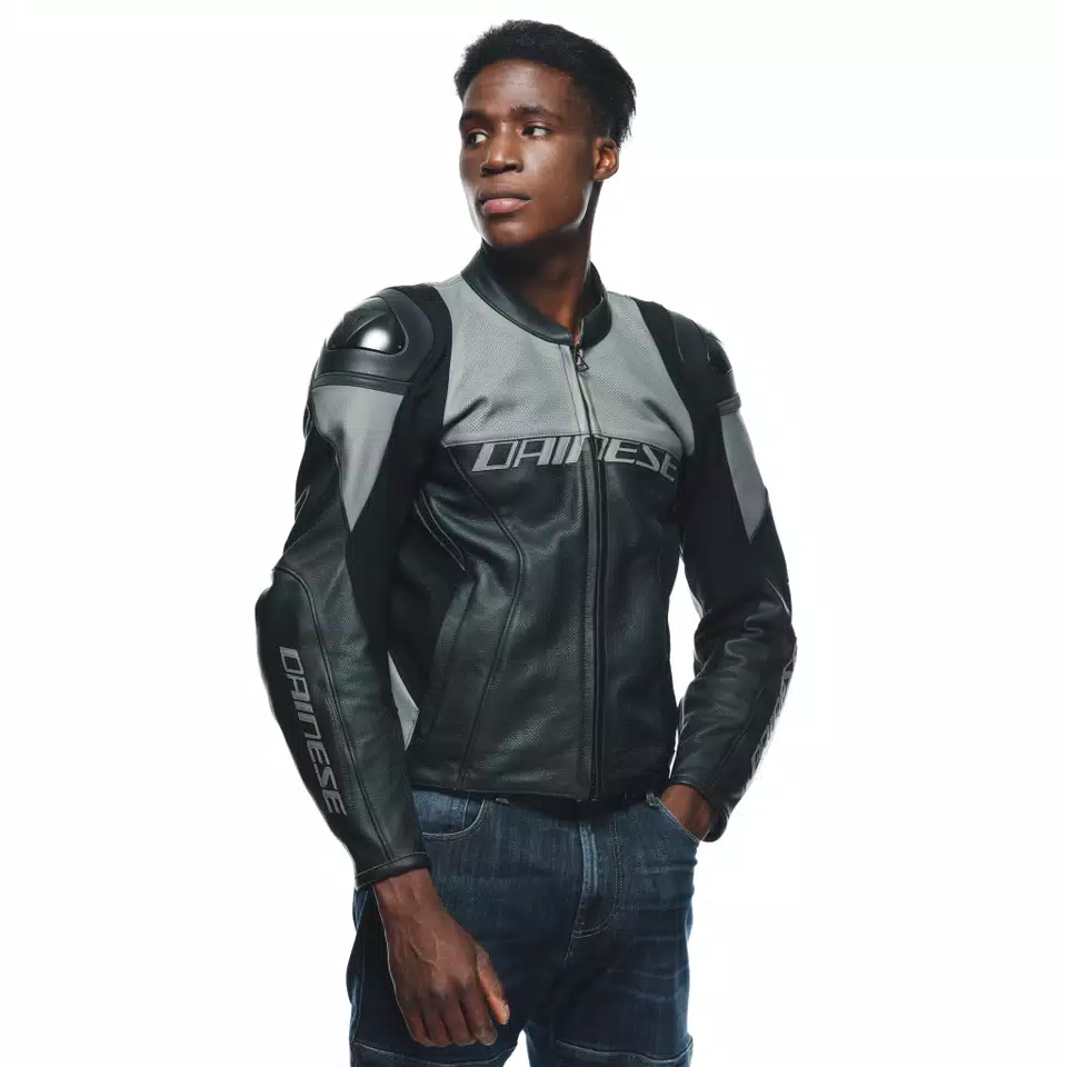RACING 4 - MEN'S MOTORCYCLE PERFORATED LEATHER JACKET